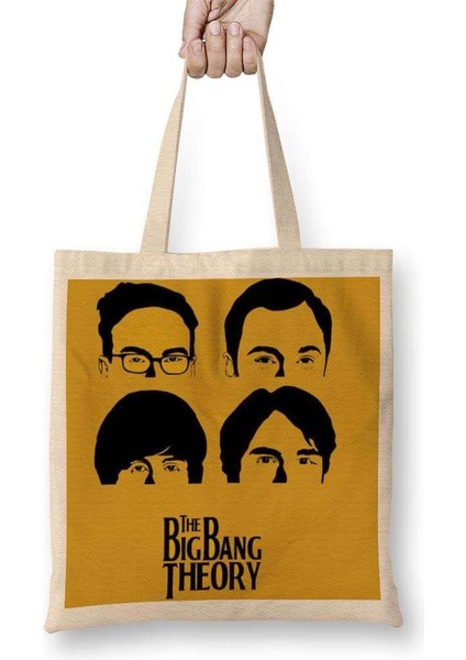 The Big Bang Theory Sarı Zemin Bez Çanta Uzun Saplı