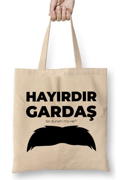 Sen Hayırdır Gardaş Bez Çanta Uzun Saplı