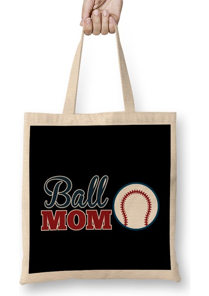 Ball Mom Cute Baseball Softball Mom Bez Çanta Uzun Saplı