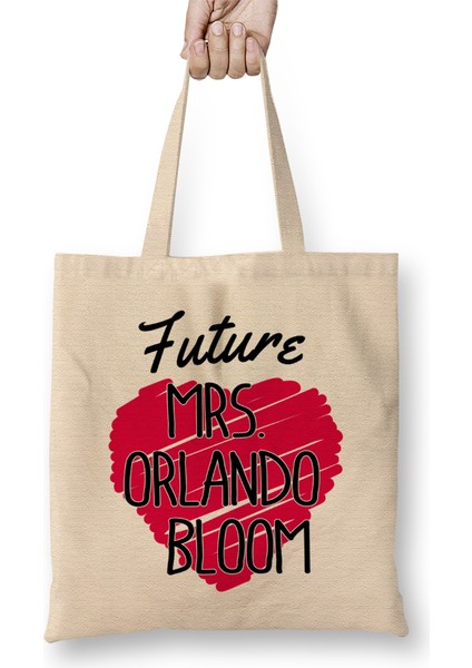 Future Mrs Orlando Bloom Love Heart Bez Çanta Uzun Saplı