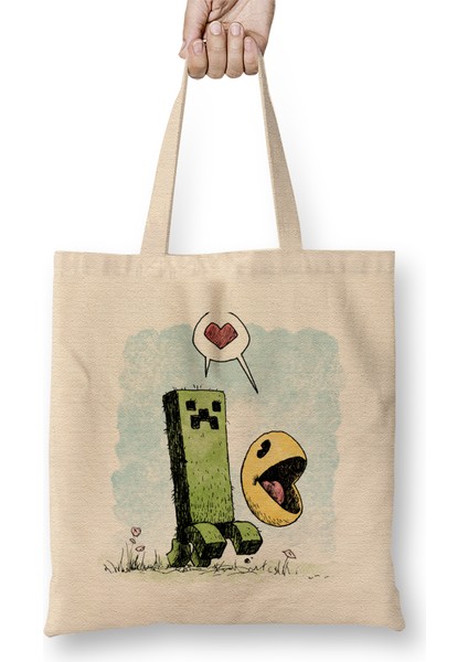 Creeper Minecraft Pac And Pal Bez Çanta Uzun Saplı