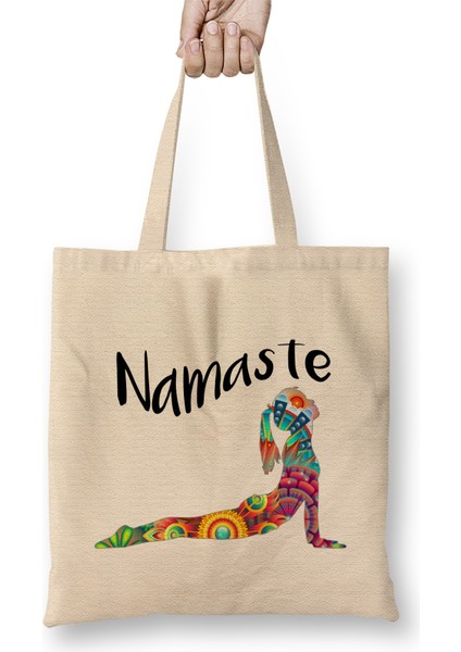 Mditation Yoga Namaste Bez Çanta Uzun Saplı