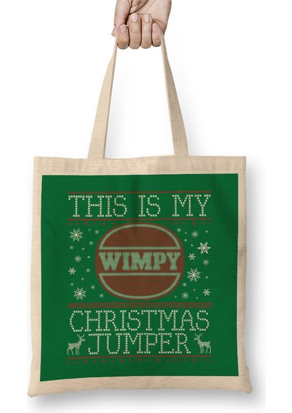 This Is My Wimpy Christmas Jumper Bez Çanta Uzun Saplı