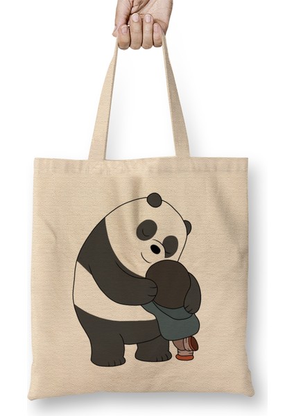 Panda And Chloe We Bare Bears Bez Çanta Uzun Saplı