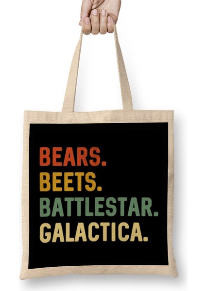 Bears Beets Battlestar Galactica The Office Jim Halpert Dwight Schrute Funny Dwight Schrute Off Bez Çanta Uzun Saplı