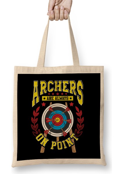 Cute Archers Are Always On Point Funny Archery Pun Bez Çanta Uzun Saplı