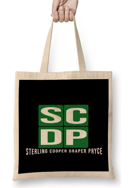 Sterling Cooper Draper Pryce Mad Men Inspired 01 Bez Çanta Uzun Saplı