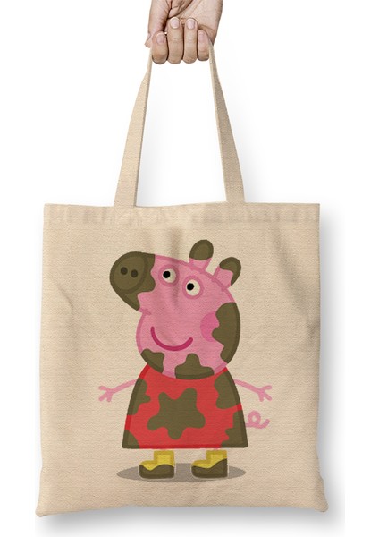 Peppa Pig Tv Bez Çanta Uzun Saplı