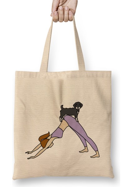 Schnauzer Namaste Yoga Bez Çanta Uzun Saplı