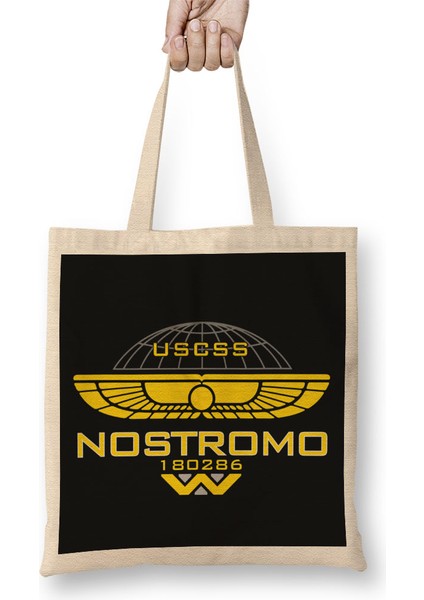 Nostromo Weyland Logo Alien Bez Çanta Uzun Saplı
