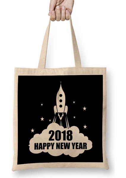Happy New Year Rocket 2018 Year Of The Dog Bez Çanta Uzun Saplı