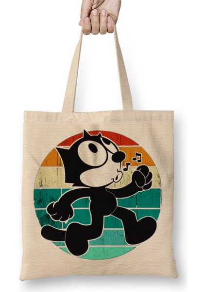 Felix The Cat Retro Bez Çanta Uzun Saplı