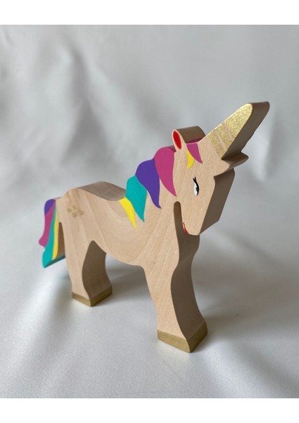 Ahşap Oyuncak Unicorn At Waldorf Unicorn Oyuncak