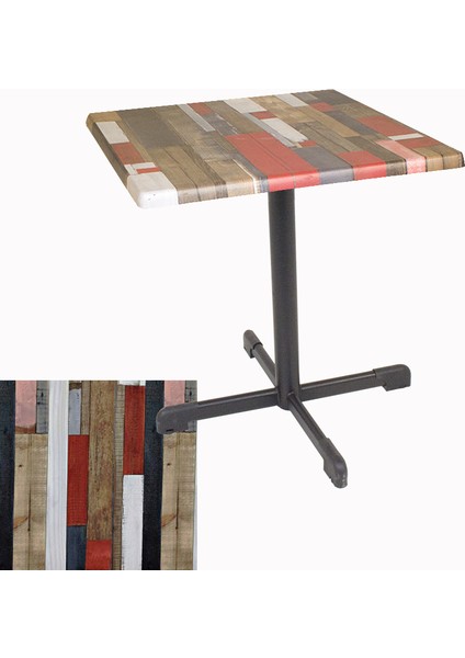 Halley Werzalit Kare Esb Mutfak Masası 80X80 - Red Wood