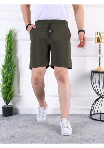 Haki Renk Paraşüt Kumaş Erkek Şort