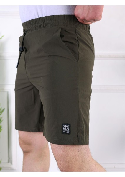 Haki Renk Paraşüt Kumaş Erkek Şort modelleri