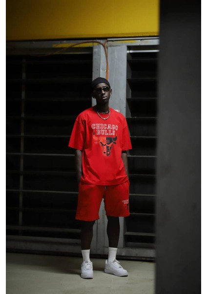 Chicago Bulls Pamuklu Oversize Şortlu Penye Takım