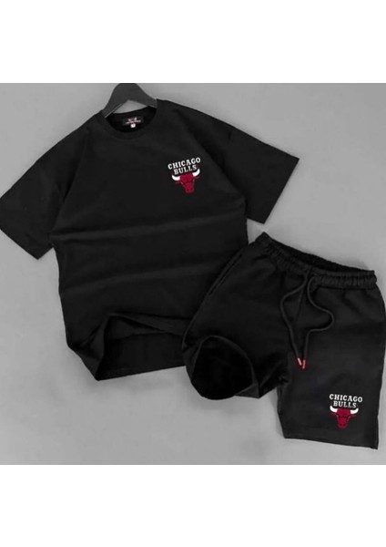 Özel Tasarım Büyük Beden Özel Tasarım Dijital Baskılı Pamuk Dış Mekan Erkek T-Shırt Şort Takımı