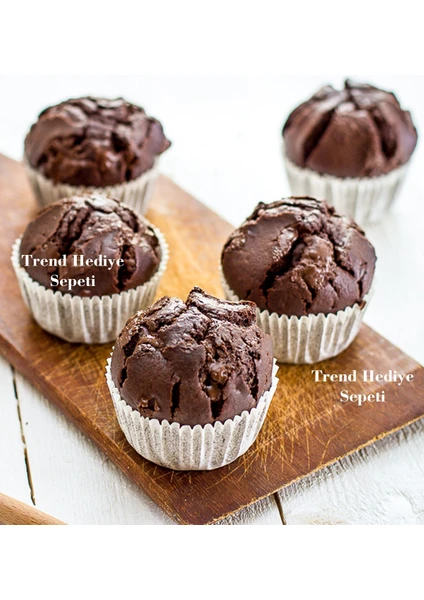 Trend Hediye Sepeti Takribi 200 Adet Orta Boy Beyaz Muffin Kek Kalıbı , Cupcake Kağıdı , Brownie Kalıbı 50x30 Mm