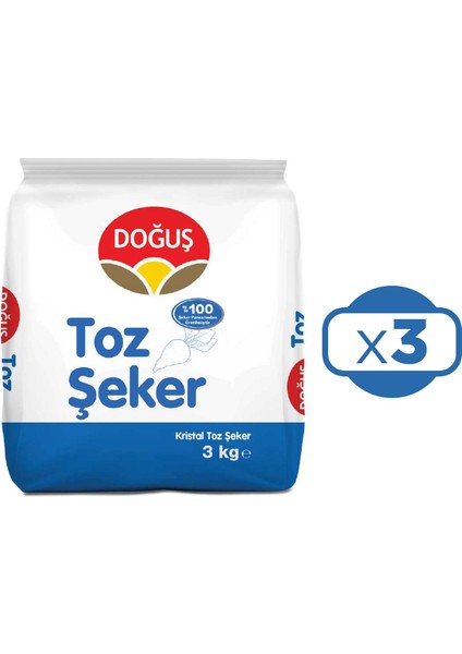 Toz Şeker 3 kg x 3 Adet