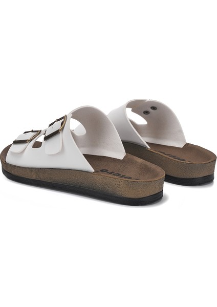 Günlük Kadın - Erkek Çift Tokalı Bantlı Desenli Mantar Taban Terlik 245 - 77734 - 34132 modelleri