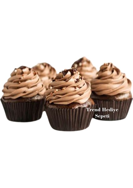 Trend Hediye Sepeti Takribi 200 Adet Orta Boy Kahverengi Muffin Kek Kalıbı , Cupcake Kağıdı , Brownie Kalıbı 50x30 Mm