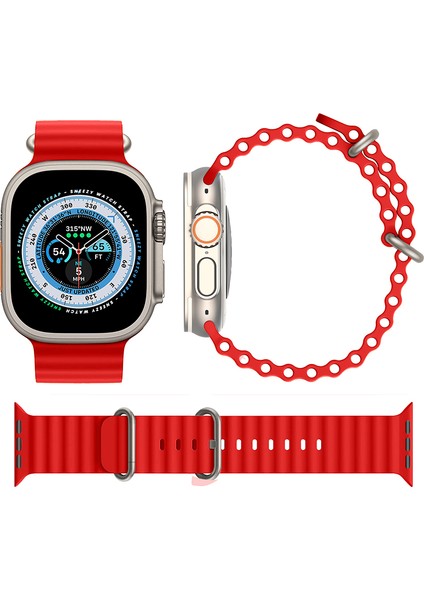 Sneezy Apple Watch 49MM Ultra Seri Uyumlu Seaflex Ocean Silikon Kordon modelleri