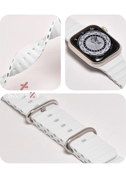 Sneezy Apple Watch 49MM Ultra Seri Uyumlu Seaflex Ocean Silikon Kordon fırsatları