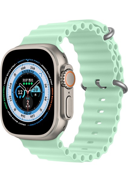 Sneezy Apple Watch 49MM Ultra Seri Uyumlu Seaflex Ocean Silikon Kordon