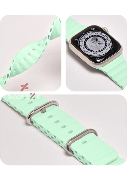 Sneezy Apple Watch 49MM Ultra Seri Uyumlu Seaflex Ocean Silikon Kordon fırsatları