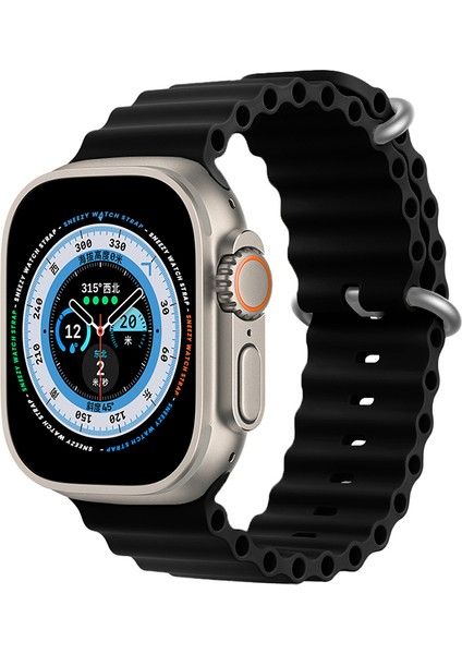 Sneezy Apple Watch 49MM Ultra Seri Uyumlu Seaflex Ocean Silikon Kordon