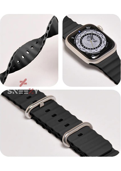 Sneezy Apple Watch 49MM Ultra Seri Uyumlu Seaflex Ocean Silikon Kordon fırsatları