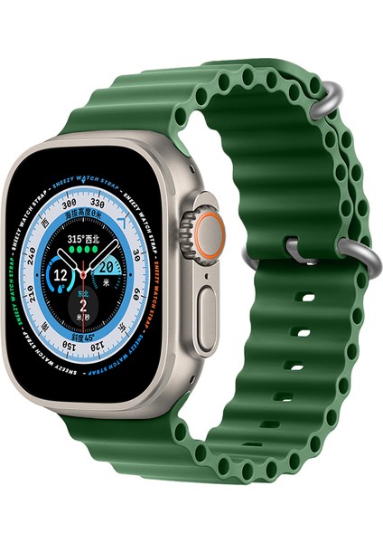 Sneezy Apple Watch 49MM Ultra Seri Uyumlu Seaflex Ocean Silikon Kordon