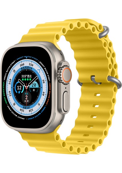 Sneezy Apple Watch 49MM Ultra Seri Uyumlu Seaflex Ocean Silikon Kordon