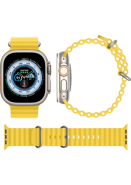 Sneezy Apple Watch 49MM Ultra Seri Uyumlu Seaflex Ocean Silikon Kordon modelleri