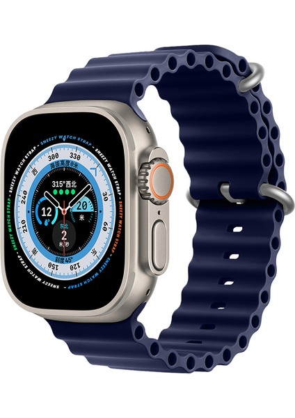 Sneezy Apple Watch 49MM Ultra Seri Uyumlu Seaflex Ocean Silikon Kordon
