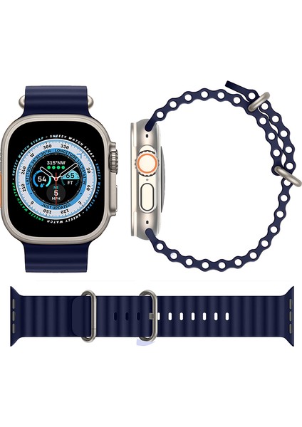 Sneezy Apple Watch 49MM Ultra Seri Uyumlu Seaflex Ocean Silikon Kordon modelleri