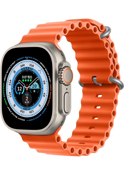 Sneezy Apple Watch 49MM Ultra Seri Uyumlu Seaflex Ocean Silikon Kordon