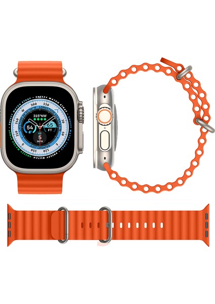 Sneezy Apple Watch 49MM Ultra Seri Uyumlu Seaflex Ocean Silikon Kordon modelleri