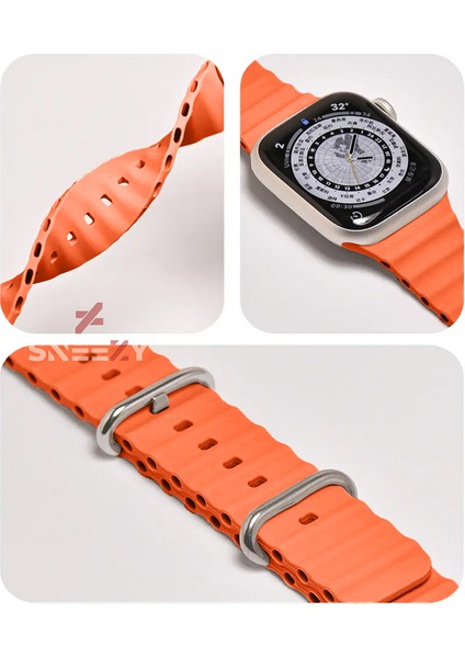Sneezy Apple Watch 49MM Ultra Seri Uyumlu Seaflex Ocean Silikon Kordon fırsatları