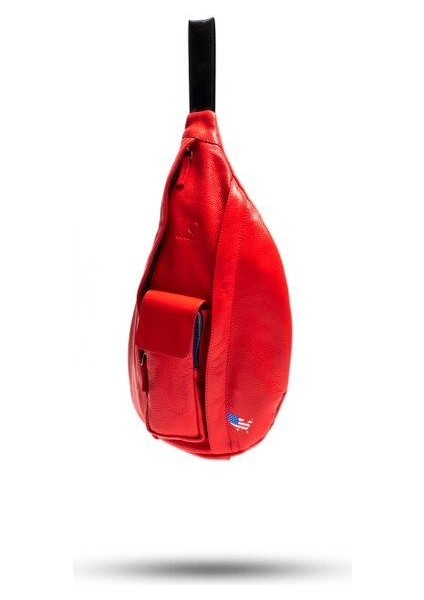 Unisex Çapraz Çanta Hakiki Deri Floater Kırmızı Sling Bag (Rfid Koruma) modelleri