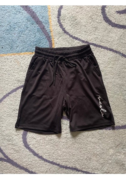 Scuba (Dalgıç) Kumaş El Yazısı Baskılı Erkek Spor Şort Eşofman