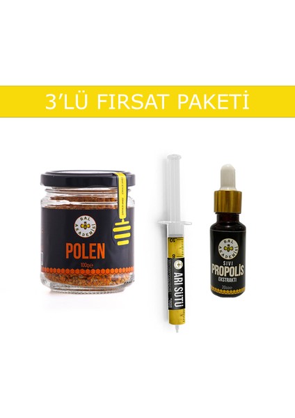 3'lü Fırsat Paketi (Arı Sütü - Polen - Propolis)