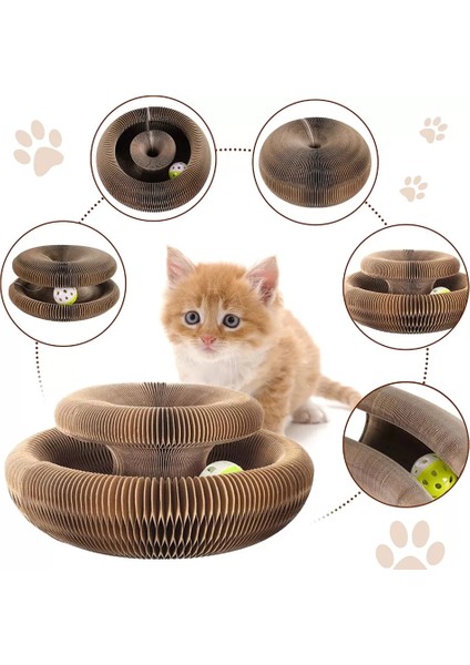 Sihirli Kedi Oyun Kordonu Çıngıraklı Kedi Tırmalama Kartonu İnteraktif Kedi Oyuncağı