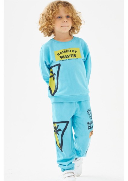 Erkek Çocuk Surf Club %100 Pamuk Sweatshirt 219276 Turkuaz indirimleri