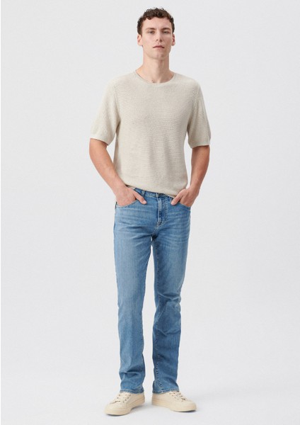 Erkek MARTIN Indigo Puslu Mavi Premium Jean Pantolon 0037884470