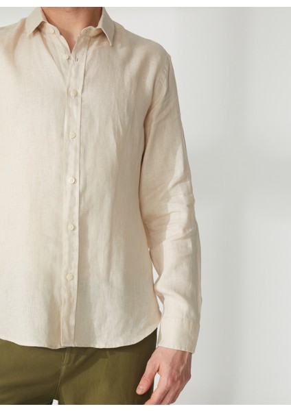 Slim Fit Düğmeli Yaka Taş Erkek Gömlek A266CARLL20- fırsatları