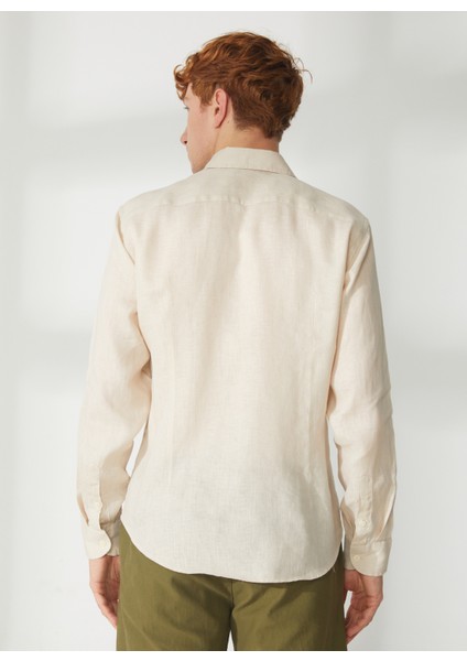 Slim Fit Düğmeli Yaka Taş Erkek Gömlek A266CARLL20- indirimleri