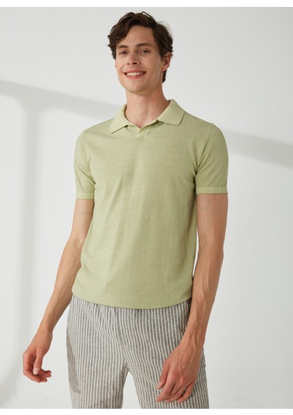 Polo Yaka Slim Fit Yeşil Erkek Kazak A26432TF- fiyatları