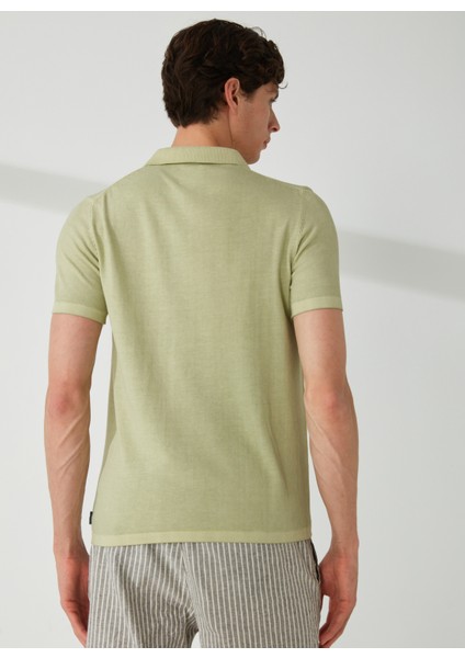 Polo Yaka Slim Fit Yeşil Erkek Kazak A26432TF- indirimleri